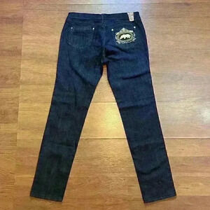 Red By Marc Ecko Womens Rhino Dark Wash Denim Jeans Embroidered Size 32” Waist